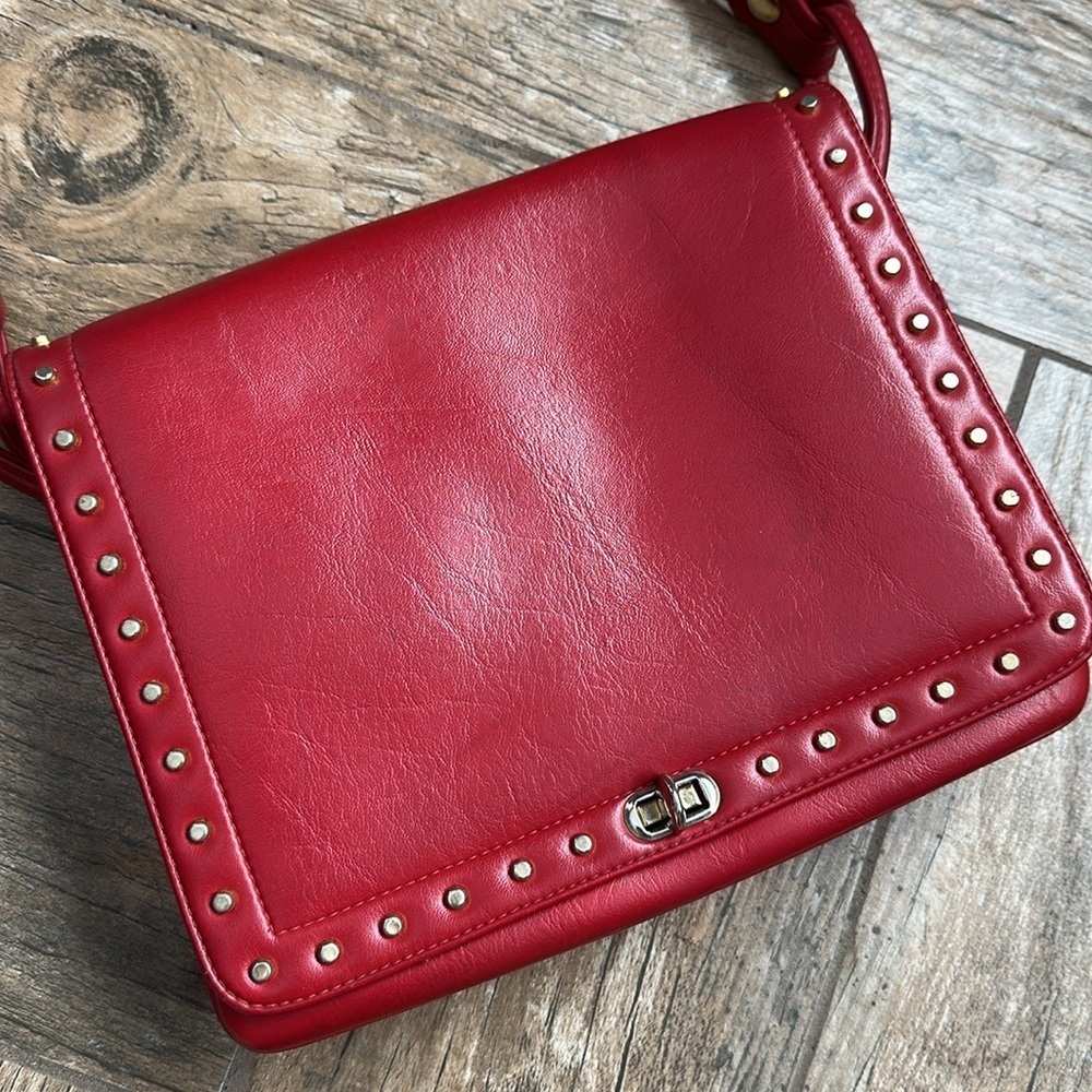 Vintage Collins red studded purse handbag - Picture 2 of 9